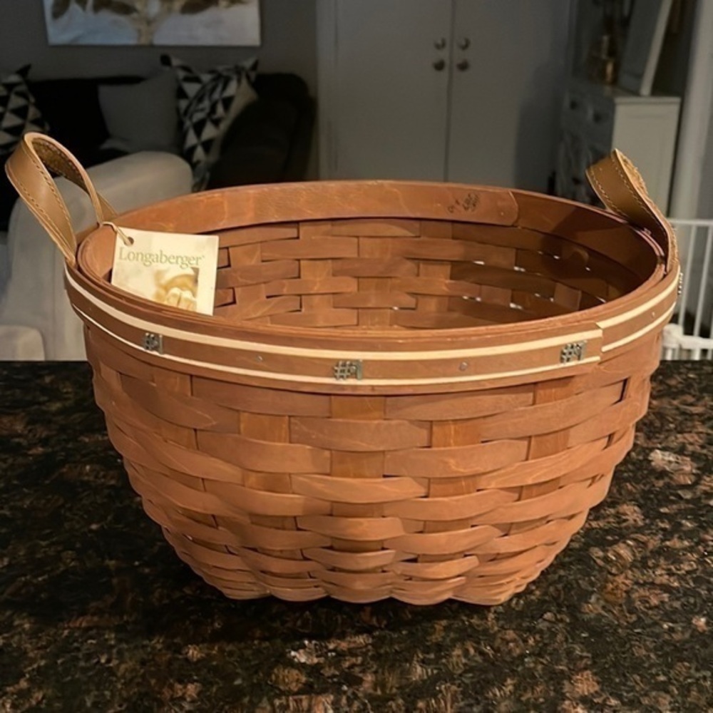 Longaberger Brown Woven Basket with Handles